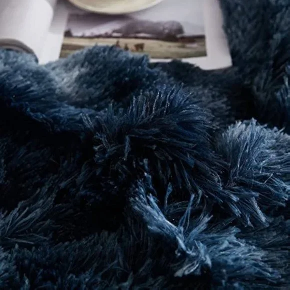 Shaggy Fluffy Faux Fur Duvet Cover Set Button Closure Velvety Bedding Se…